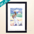 Abstract oil painting of bride dressed in wedding dress in beach